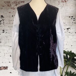 $10$ add on CHRISTIE&JILL,crushed velvet,4 button,lined vest,dark black/purple